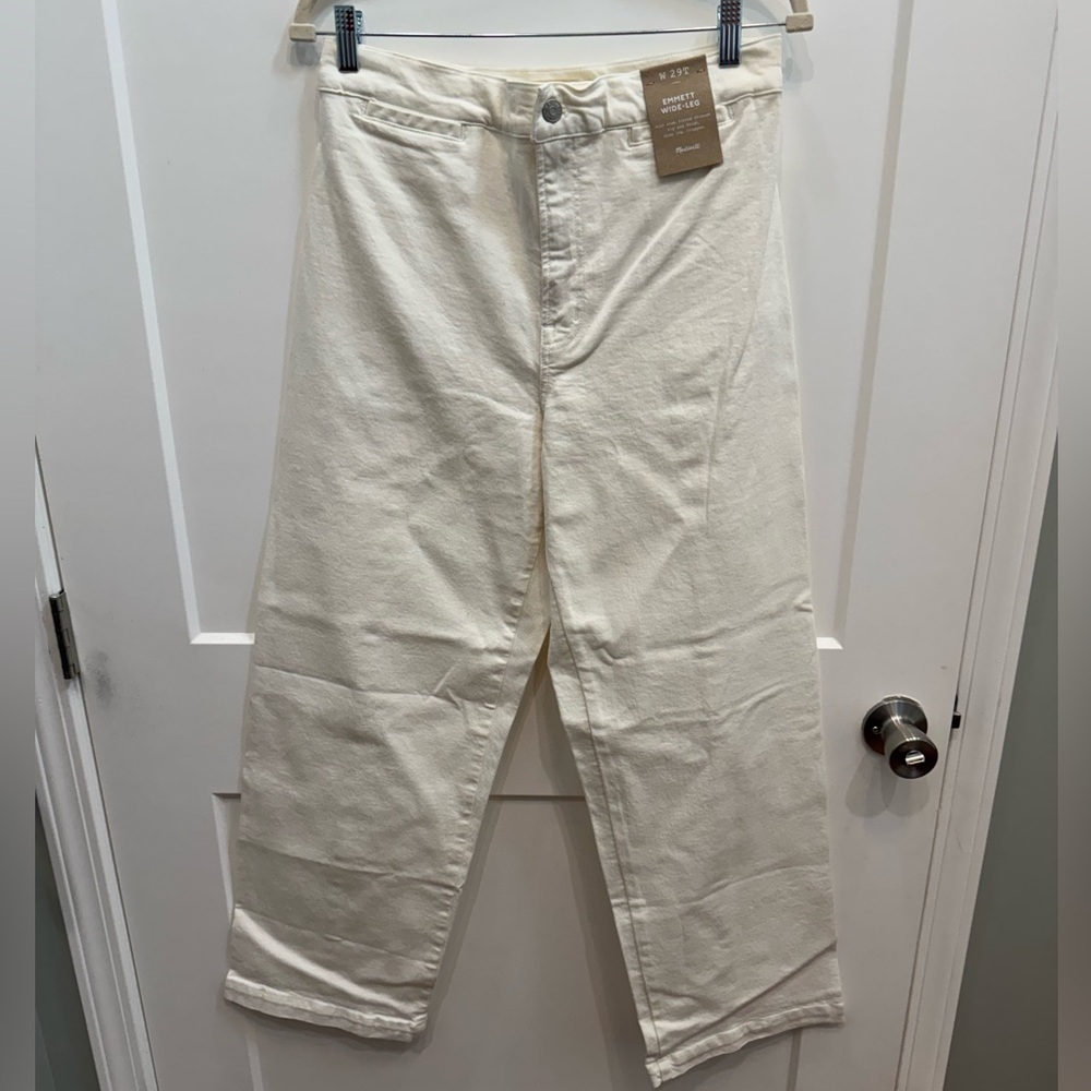 Madewell Emmett wide leg pants in white 29T